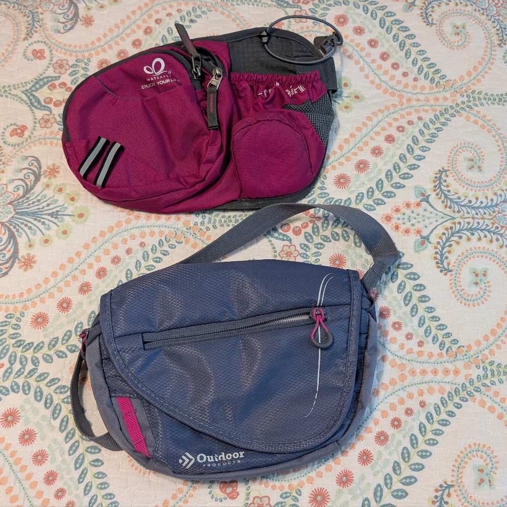 Women's Blue and Pink Crossbody Bag